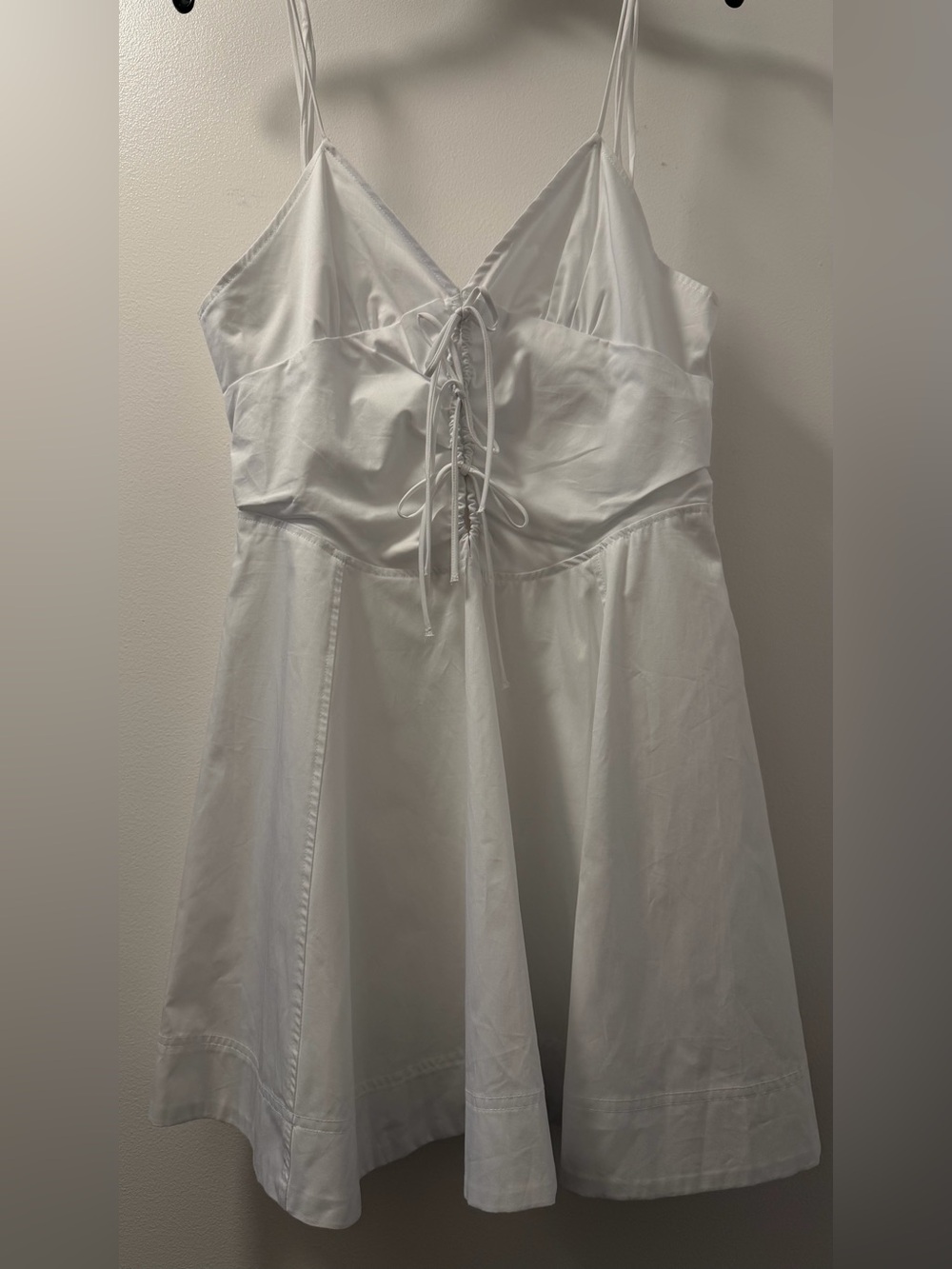 NWT Zara White Satin Lace-Up Corset Mini Dress Size L